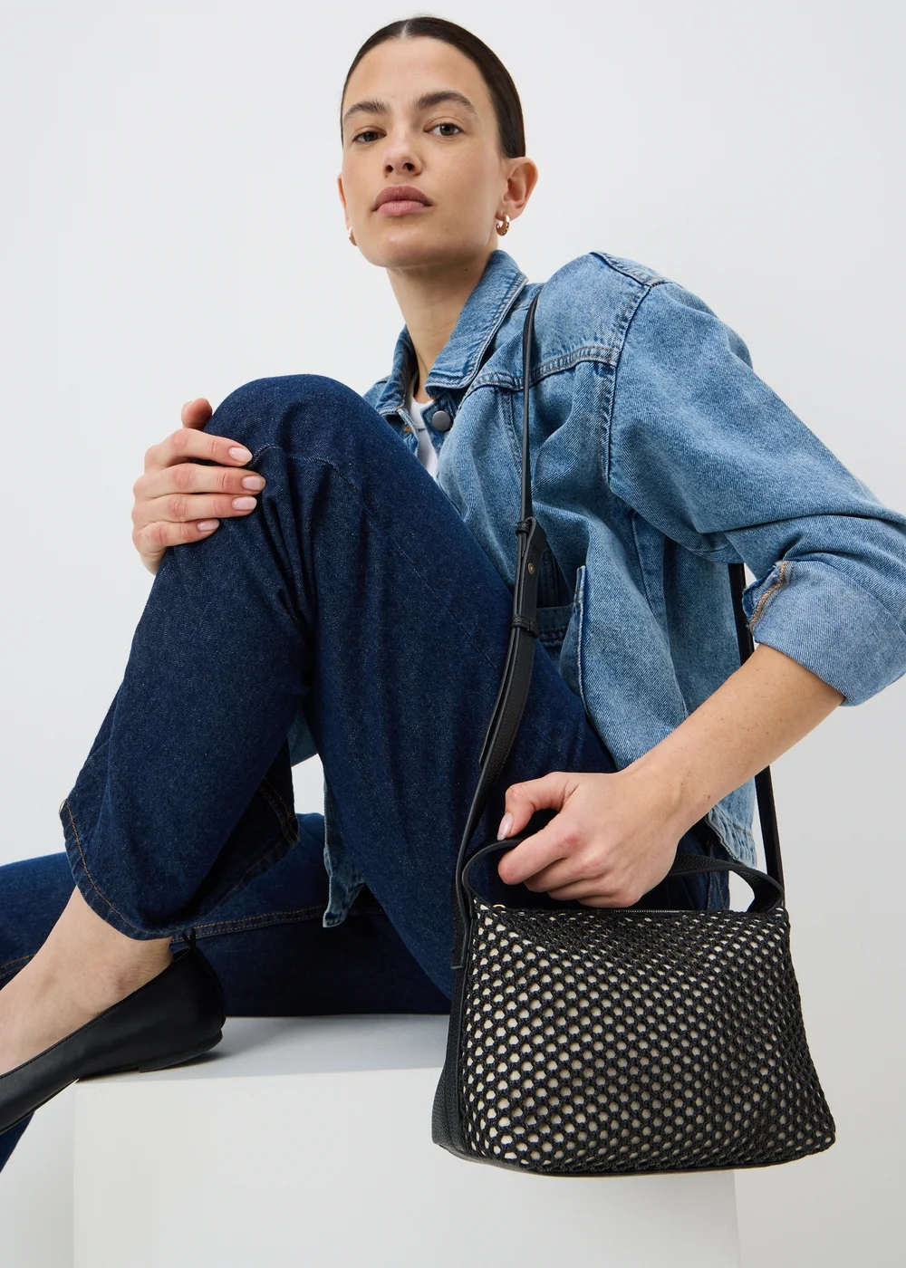 Black Straw Camera Bag - One Size Image 1