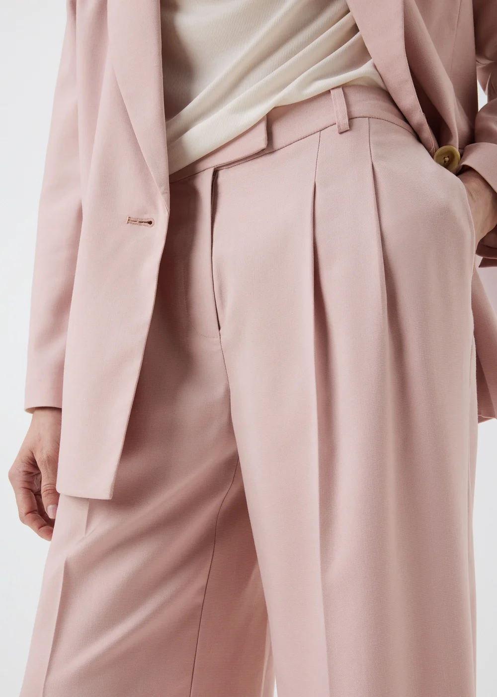 Pink Wide Leg Co Ord Trousers - Size 16 29 leg Image 2