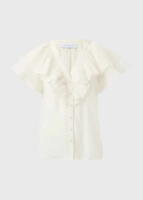 Cream Frill Short Sleeve Blouse - 8 Image 4