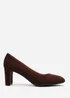 Where's That From Wide-Fit Livia Brown Suede Mid Block Heel - Size 4 Image 2