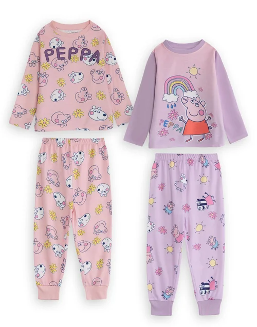 Vanilla Underground Peppa Pig Kids Multicoloured Pyjamas (18mnths-7yrs) - Age 6-7 Years Image 1
