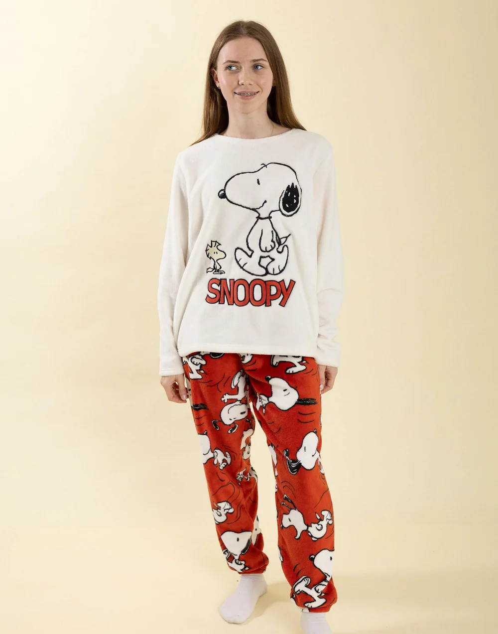 Vanilla Underground Snoopy Cream Pyjamas - Extra Large Image 2