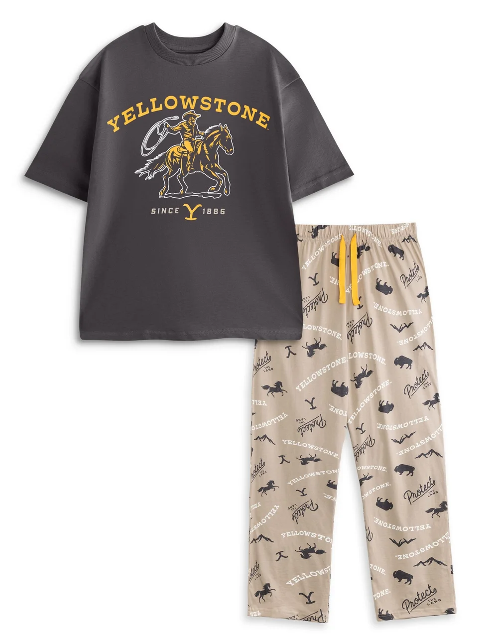 Yellowstone Grey Pyjamas - Extra Large Image 1