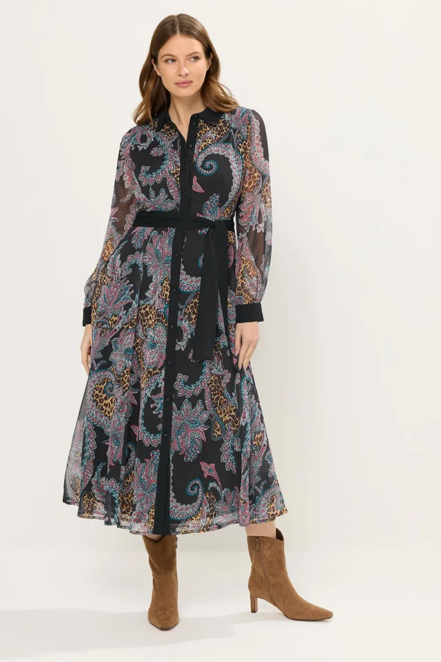 Star By Julien Macdonald Black Paisley Print Shirt Dress