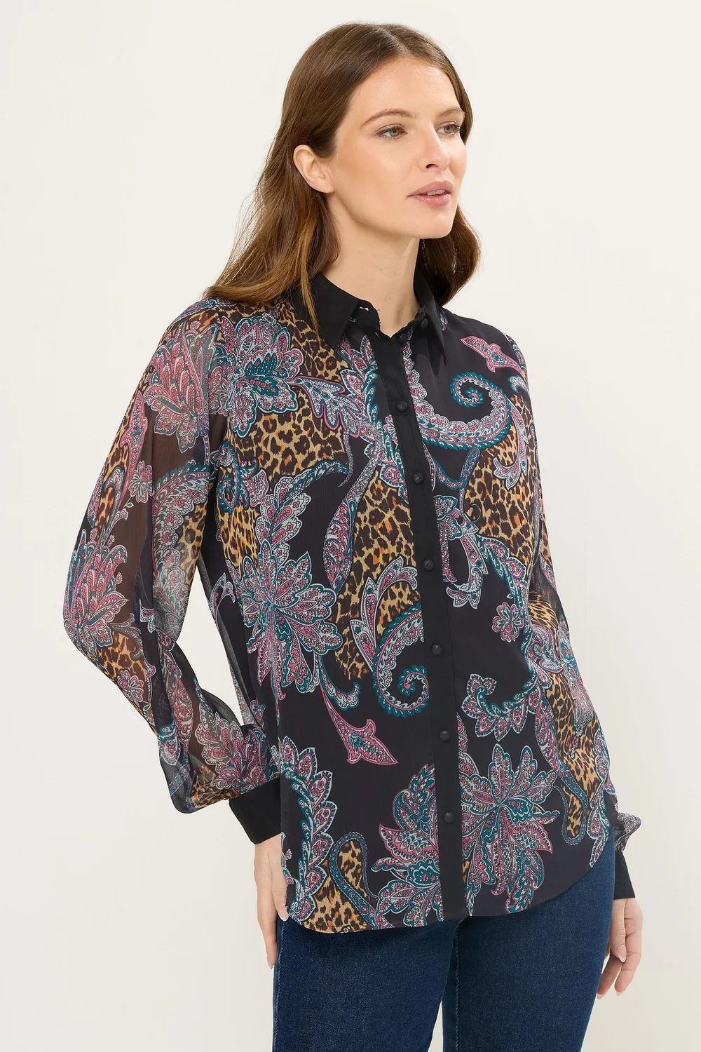 Star By Julien Macdonald Black Paisley Print Shirt - Size 10 Image 2