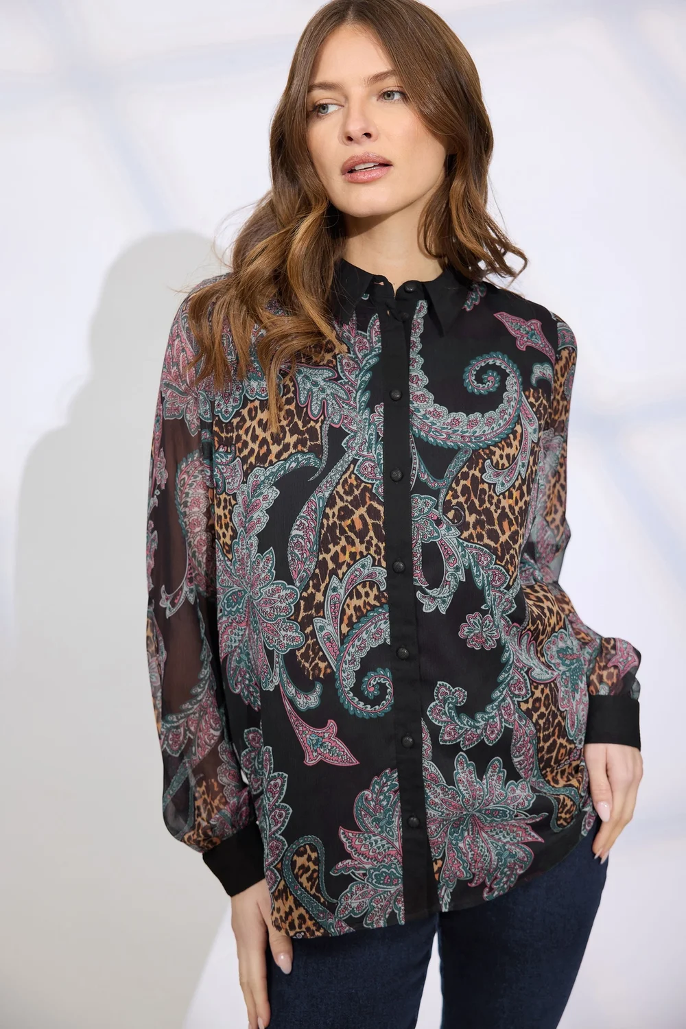 Star By Julien Macdonald Black Paisley Print Shirt - Size 10 Image 1