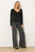 Long Tall Sally Black Button Cardigan - Size 22-24 Image 3
