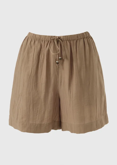 Caramel Crinkle Textured Shorts - 12 Image 4