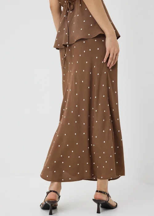 Chocolate Brown Spot Midaxi Co Ord Skirt - 22 Image 2