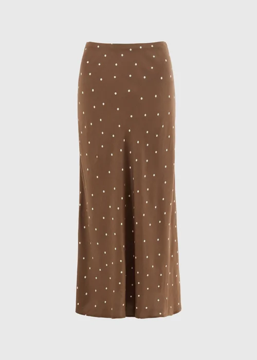 Chocolate Brown Spot Midaxi Co Ord Skirt - 22 Image 4