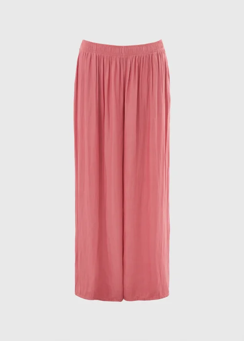 Pink Satin Wide Leg Co Ord Trousers - 8 R Image 4