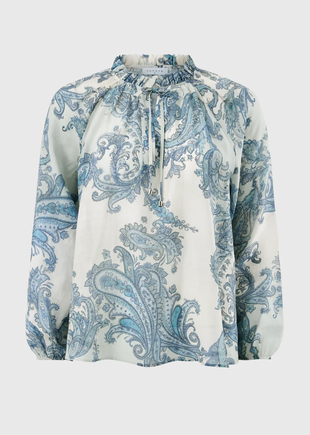 Blue Paisley Tie Neck Co Ord Blouse - 10 Image 4