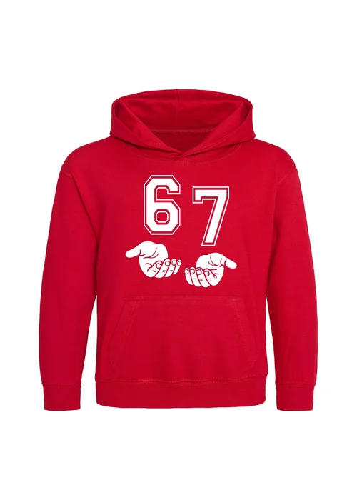 Ada & Ted 67 Hand Collegiate Boys Red Graphic Hoodie (3-13 Years) - 3-4 Yrs Image 1