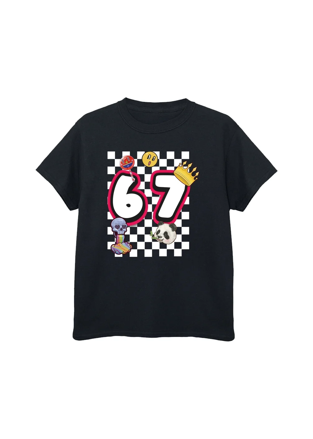 Ada & Ted 67 Checks Boys Black Graphic T-Shirt (3-13 Years) - 5-6 Yrs Image 1