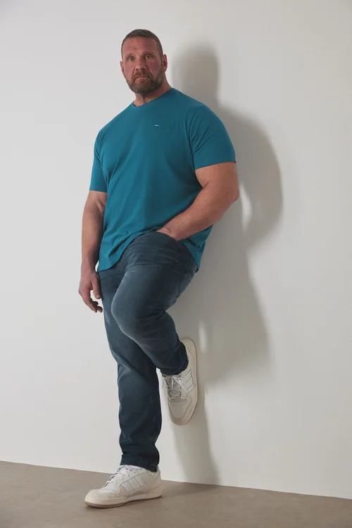 BadRhino Blue Black Washed Straight Leg Stretch Jeans - 38/L34 Image 5