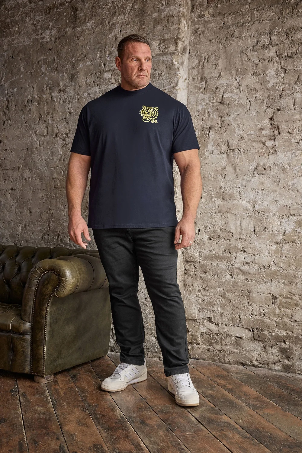 BadRhino Navy Blue Tiger Graphic T-Shirt - 3XL Image 2