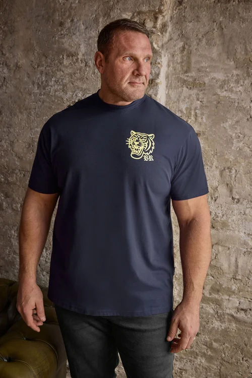 BadRhino Navy Blue Tiger Graphic T-Shirt - 3XL Image 1