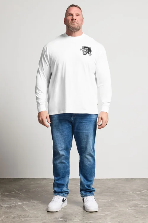 BadRhino White Panther Long Sleeve Graphic T-Shirt - 4XL Image 3