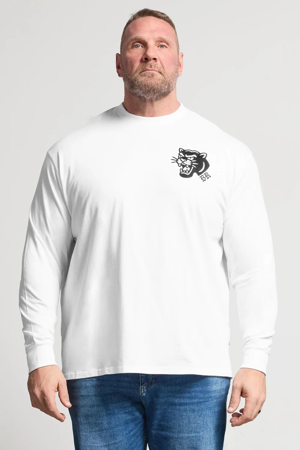 BadRhino White Panther Long Sleeve Graphic T-Shirt - 4XL Image 2