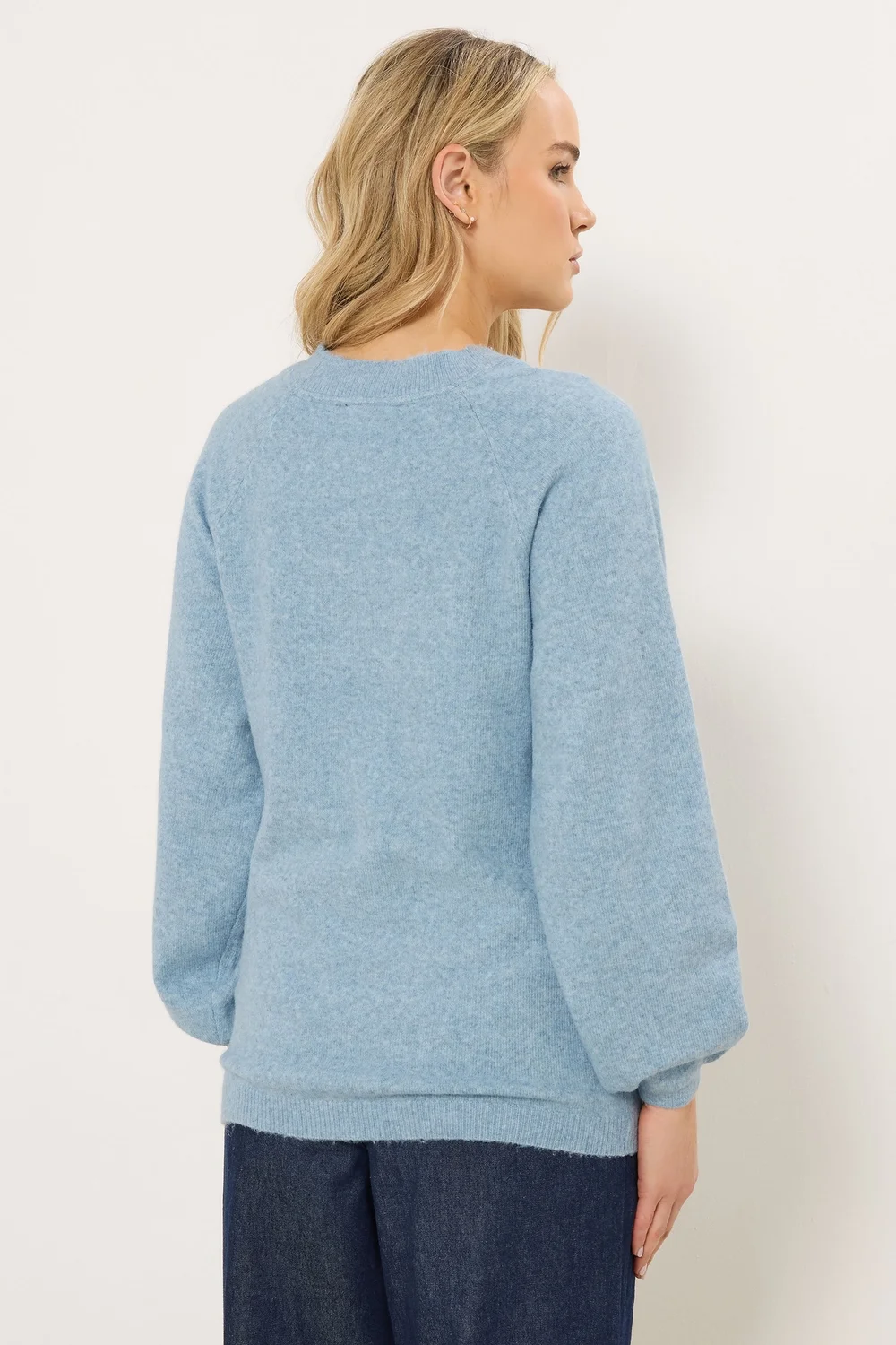 Long Tall Sally Light Blue Knit Balloon Sleeve Jumper - 14-16 Image 4