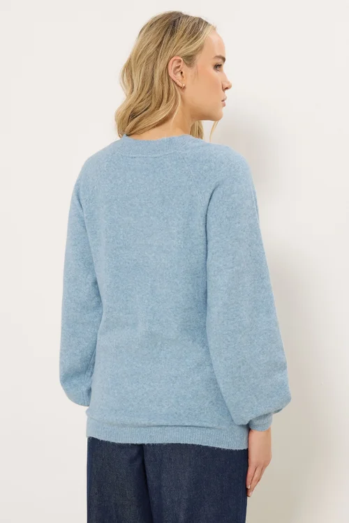 Long Tall Sally Light Blue Knit Balloon Sleeve Jumper - 14-16 Image 4