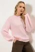 Long Tall Sally Pink Balloon Sleeve Jumper - Size 10-12 Image 1