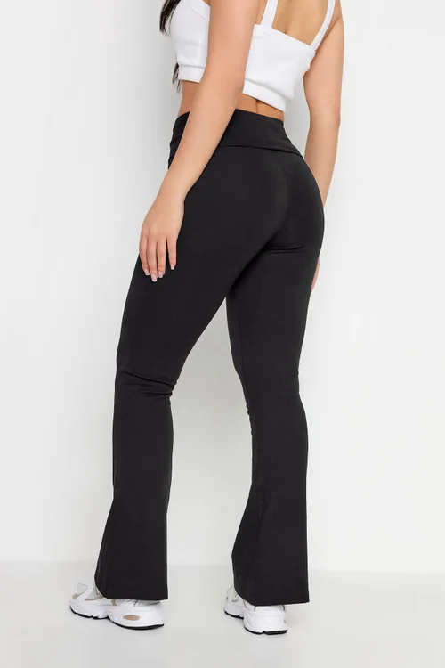 PixieGirl Petite Black Fold Over Waist Flared Leggings - 14 Image 5