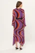 Star By Julien Macdonald Purple Abstract Mesh Pleated Maxi Dress - 20 Image 3