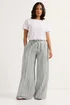 PixieGirl Petite Grey Striped Wide Leg Trousers - Size 18 Image 1