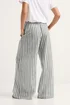 PixieGirl Petite Grey Striped Wide Leg Trousers - Size 18 Image 4