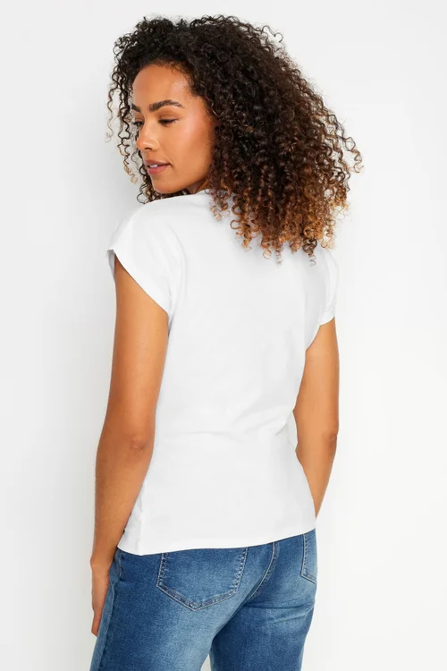 M&Co White Short Sleeve Wrap Top - 10 Image 3