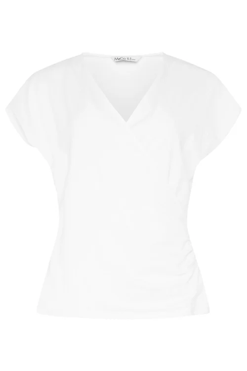 M&Co White Short Sleeve Wrap Top - 10 Image 5
