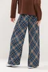 PixieGirl Petite Navy Blue Check Wide Leg Trousers - Size 12, Leg 27 Image 3