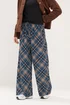 PixieGirl Petite Navy Blue Check Wide Leg Trousers - Size 12, Leg 27 Image 2