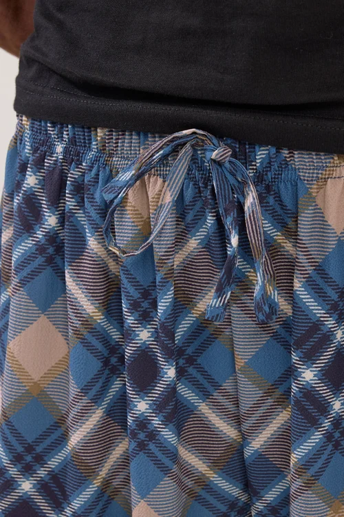 PixieGirl Petite Navy Blue Check Wide Leg Trousers - Size 12, Leg 27 Image 4