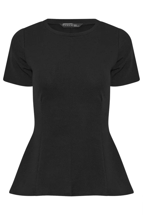 PixieGirl Petite Black Cinched Waist Top - Size 18 Image 5