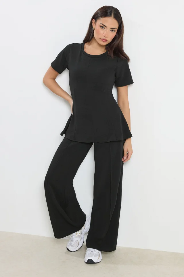 PixieGirl Petite Black Cinched Waist Top