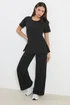 PixieGirl Petite Black Cinched Waist Top - Size 18 Image 2
