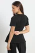 PixieGirl Petite Black Cinched Waist Top - Size 18 Image 3