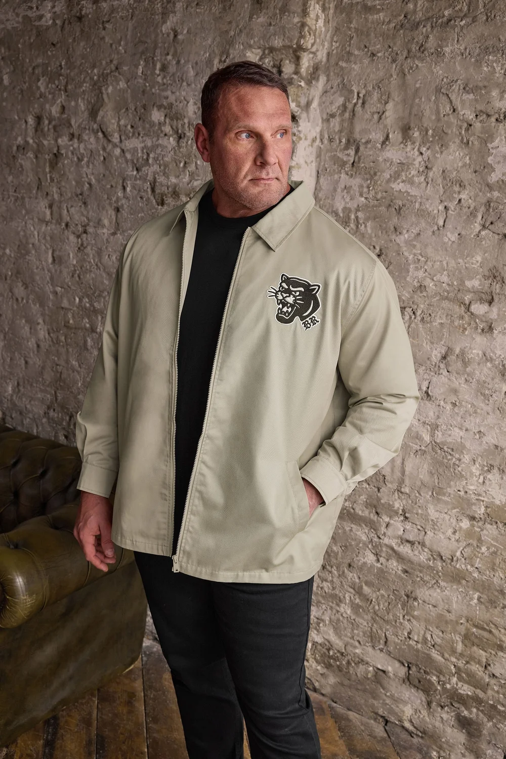 BadRhino Crockery Brown Embroidered Canvas Jacket - 7-8XL Image 1