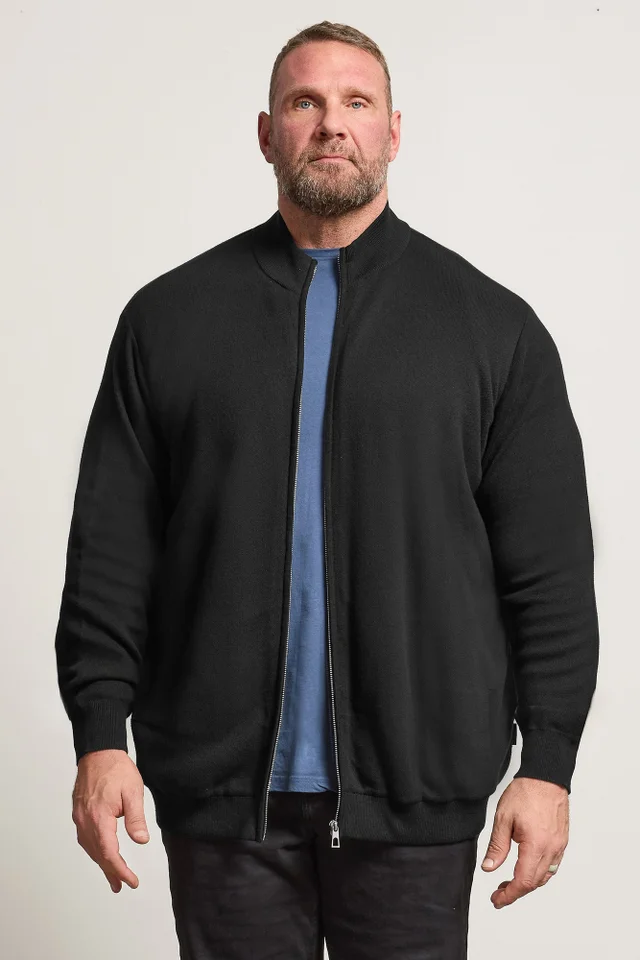BadRhino Black Knitted Borg Zip Up