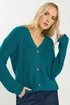 Long Tall Sally Teal Blue V-Neck Cardigan - Size 22-24 Image 1