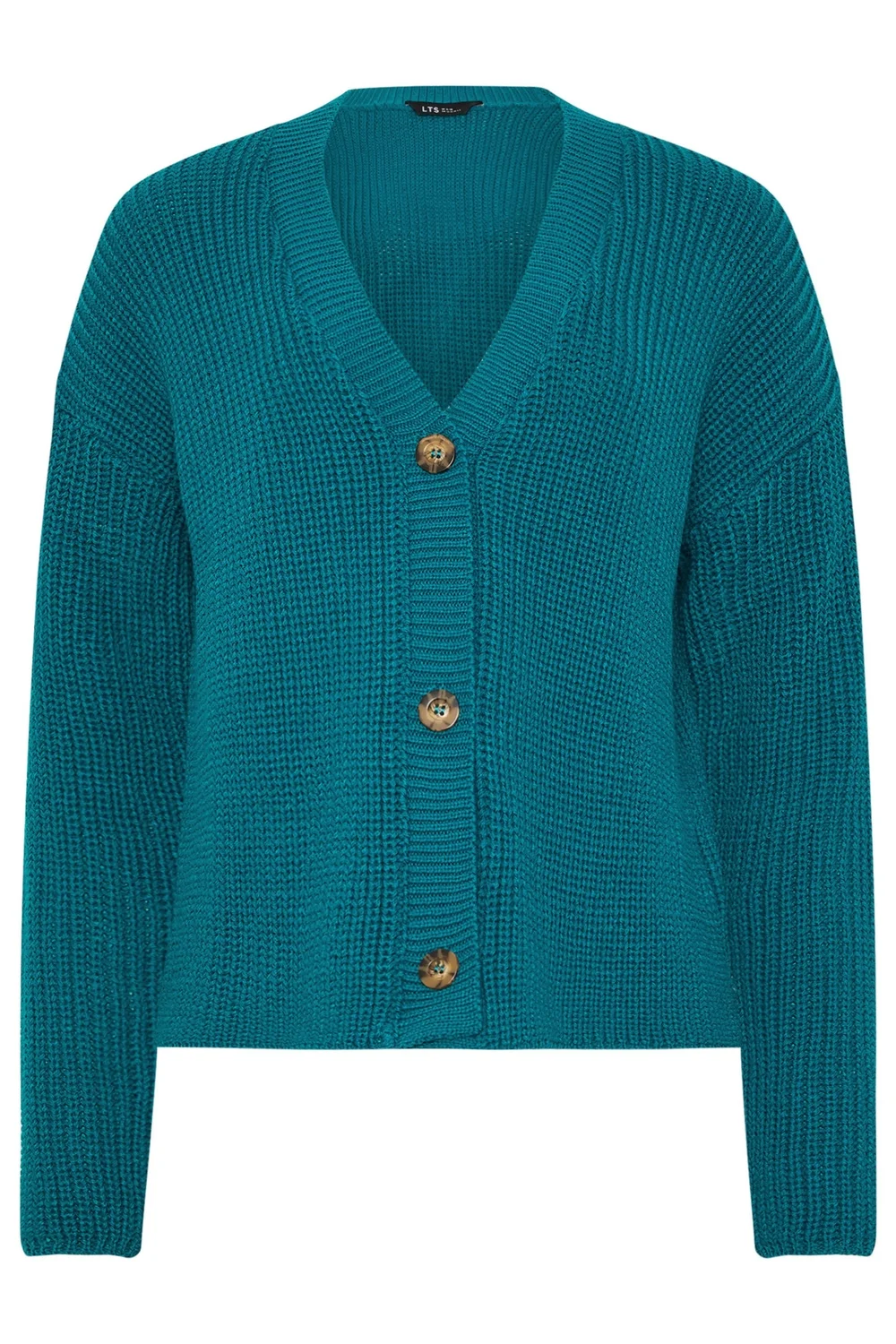 Long Tall Sally Teal Blue V-Neck Cardigan - Size 22-24 Image 5