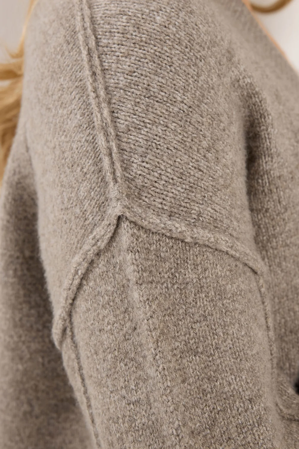 Long Tall Sally Brown Seam Detail Knitted Cardigan - 14-16 Image 5