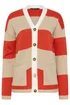 Long Tall Sally Natural Brown & Red Stripe Cardigan - Size 10-12 Image 5