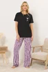 Long Tall Sally Black 'Happy Hour' Cocktail Wide Leg Pyjama Set - Size 10-12 Image 1
