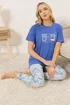 Long Tall Sally Blue 'Dreaming Of The Sea' Slogan Pyjama Set - Size 8-10 Image 2