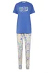 Long Tall Sally Blue 'Dreaming Of The Sea' Slogan Pyjama Set - Size 8-10 Image 5
