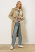 Long Tall Sally Stone Brown Trench Coat - 12 Image 3