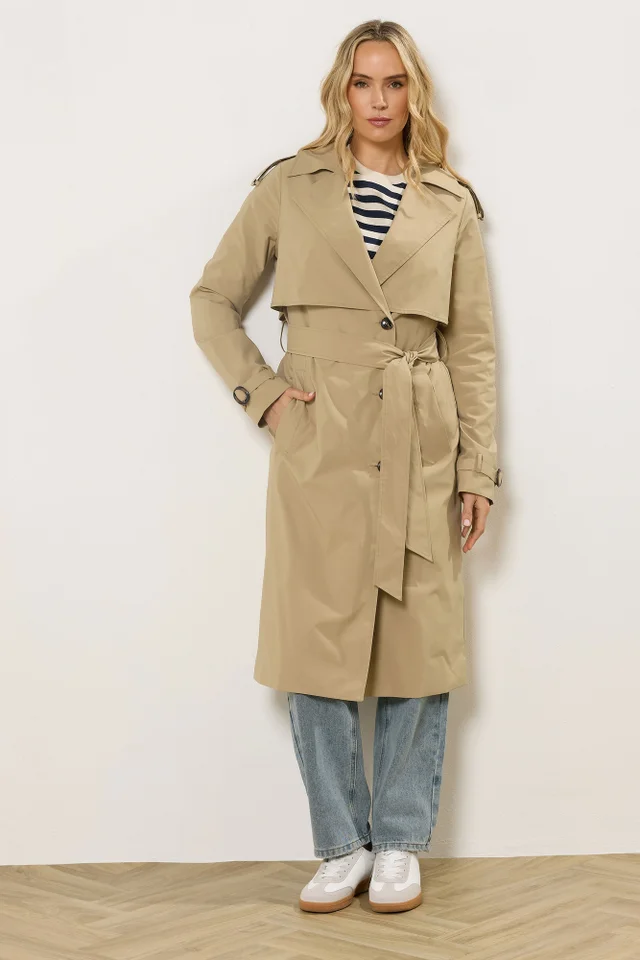 Long Tall Sally Stone Brown Trench Coat